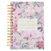 Image of More Precious than Rubies Pink Floral Large Spiral Journal - Proverbs 31:10
