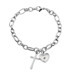 Mustard Seed (Heart) Bracelet w/ Link Chain