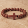 Image of Stone Cross Bracelet - Brown