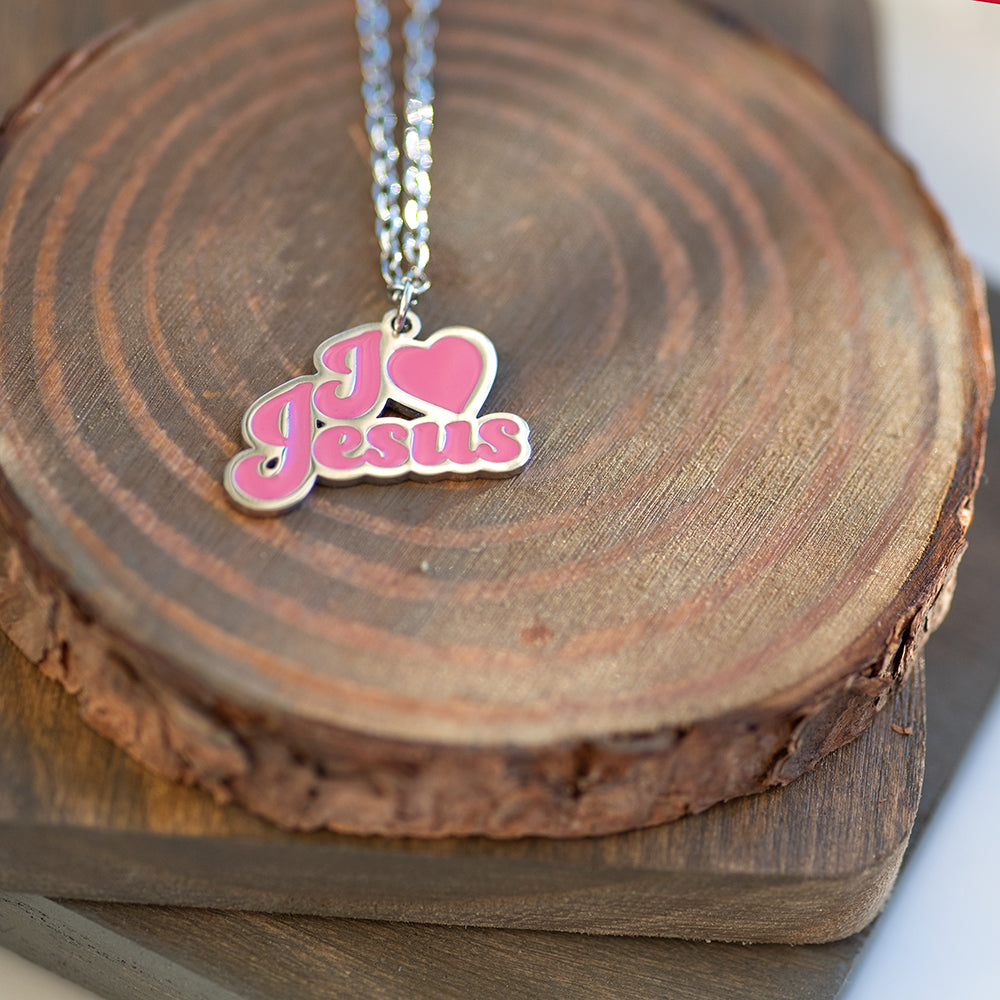 I Love Jesus Enamel Necklace