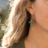 Stone Cross Earrings