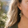 Stone Cross Earrings