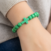 Image of Stone Cross Bracelet - Green