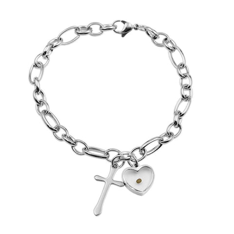 Mustard Seed (Heart) Bracelet w/ Link Chain